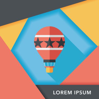 Sıcak hava balonu uzun gölge, eps10 düz simgesiyle