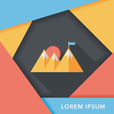 Uzun Gölge, eps10 ile dağ turistik düz simgesi