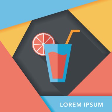 Uzun Gölge, eps10 ile kokteyl düz simgesi