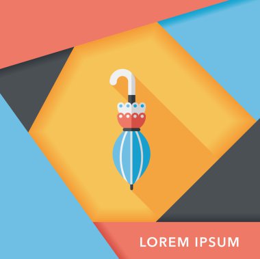 şemsiye uzun gölge, eps10 düz simgesiyle