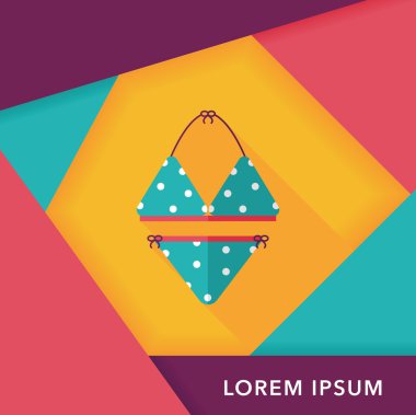 Yüzme uygun uzun gölge, eps10 ile düz simgesi