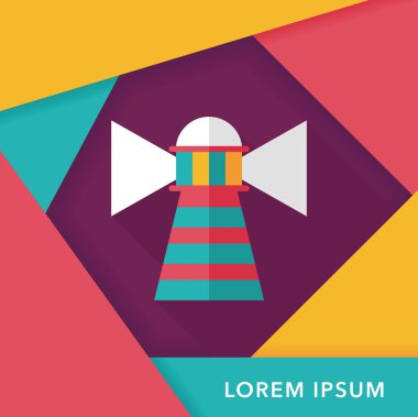 Deniz feneri uzun gölge, eps10 düz simgesiyle