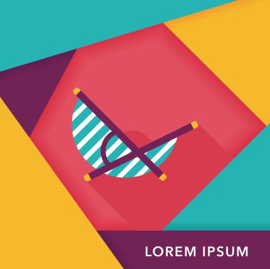 Uzun Gölge, eps10 ile tembel plaj güneş yatak sandalye düz simgesi