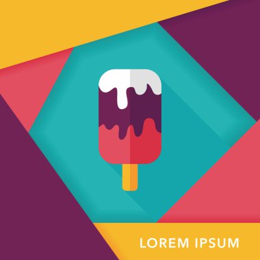 Uzun Gölge, eps10 dondurma düz simgesi