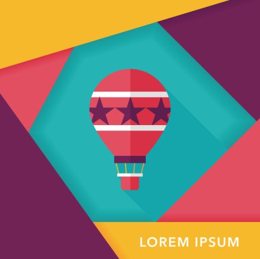 Sıcak hava balonu uzun gölge, eps10 düz simgesiyle