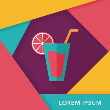 Uzun Gölge, eps10 ile kokteyl düz simgesi