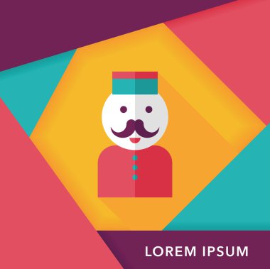 Hotel belboy düz Icon uzun gölge, eps10 ile