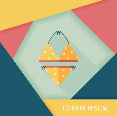 Yüzme uygun uzun gölge, eps10 ile düz simgesi