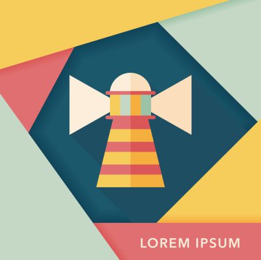 Deniz feneri uzun gölge, eps10 düz simgesiyle