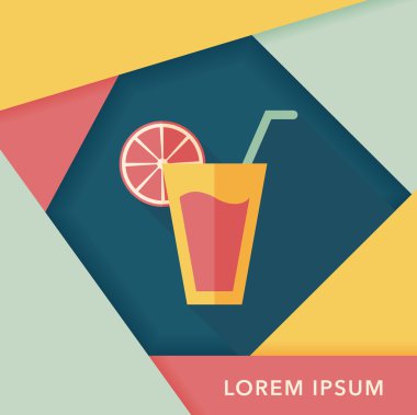 Uzun Gölge, eps10 ile kokteyl düz simgesi