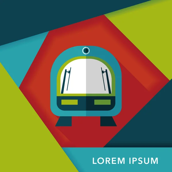 Speed train flat icon with long shadow, eps10 — стоковый вектор