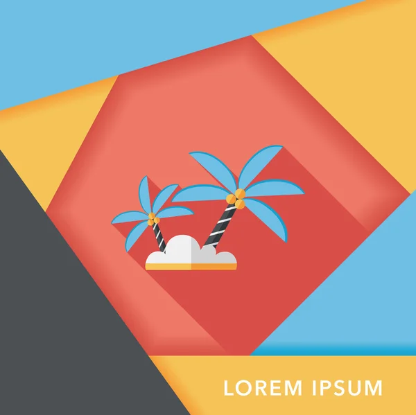 Palm tree flat icon with long shadow,eps10 — Stock Vector