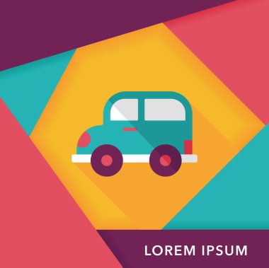 Uzun Gölge, eps10 ile ulaşım araba düz simgesi