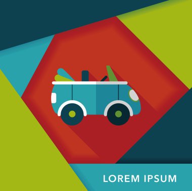 Uzun Gölge, eps10 ile ulaşım açık araba düz simgesi