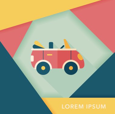 Uzun Gölge, eps10 ile ulaşım açık araba düz simgesi