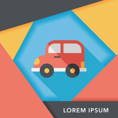 Uzun Gölge, eps10 ile ulaşım araba düz simgesi