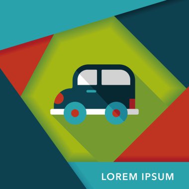 Uzun Gölge, eps10 ile ulaşım araba düz simgesi