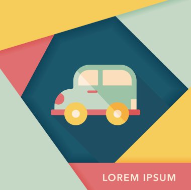 Uzun Gölge, eps10 ile ulaşım araba düz simgesi