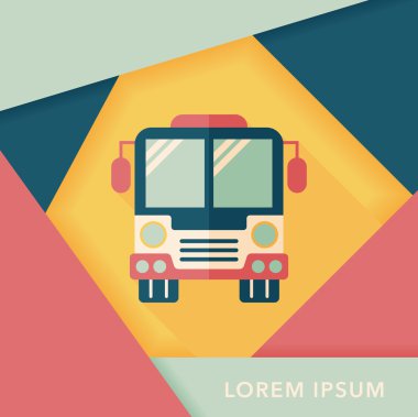 Uzun Gölge, eps10 ile ulaşım otobüs düz simgesi