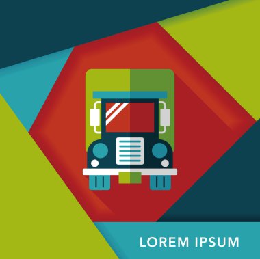 Uzun Gölge, eps10 ile ulaşım kamyon düz simgesi