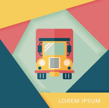 Uzun Gölge, eps10 ile ulaşım kamyon düz simgesi