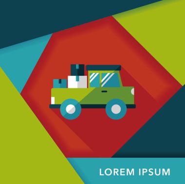 Uzun Gölge, eps10 ile ulaşım kamyon düz simgesi