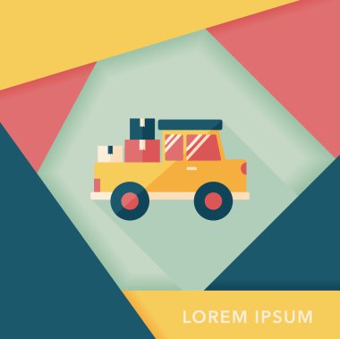 Uzun Gölge, eps10 ile ulaşım kamyon düz simgesi