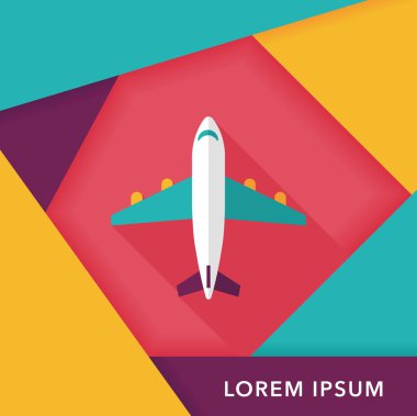 Uzun Gölge, eps10 ile ulaşım uçak düz simgesi