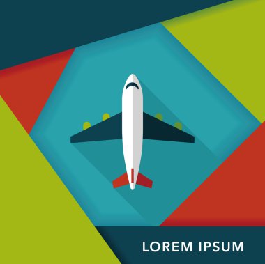 Uzun Gölge, eps10 ile ulaşım uçak düz simgesi