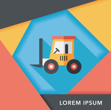 Kamyon uzun gölge, eps10 düz simgesiyle taşıma ulaşım