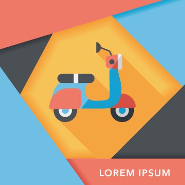 Uzun Gölge, eps10 ile ulaşım scooter düz simgesi