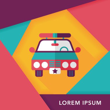 Uzun Gölge, eps10 ile ulaşım polis araba düz simgesi