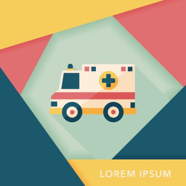 Uzun Gölge, eps10 ile ulaşım ambulans düz simgesi