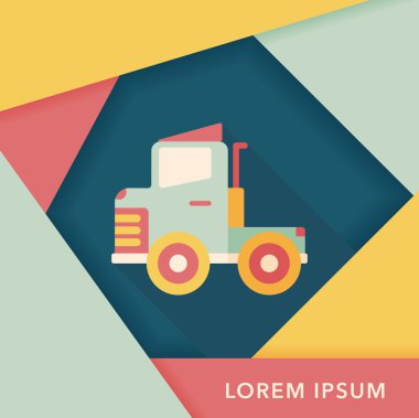 Uzun Gölge, eps10 ile ulaşım kamyon düz simgesi