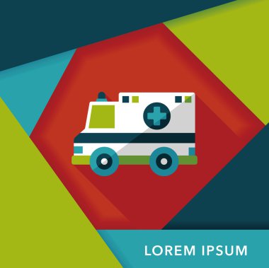 Uzun Gölge, eps10 ile ulaşım ambulans düz simgesi