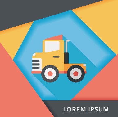 Uzun Gölge, eps10 ile ulaşım kamyon düz simgesi