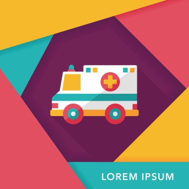 Uzun Gölge, eps10 ile ulaşım ambulans düz simgesi