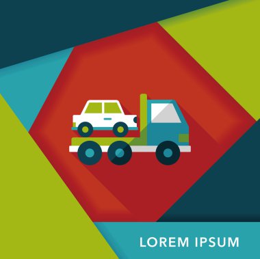 Uzun Gölge, eps10 ile ulaşım kamyon düz simgesi