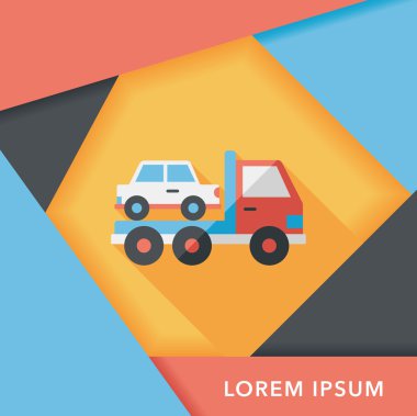 Uzun Gölge, eps10 ile ulaşım kamyon düz simgesi