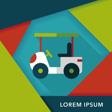 Uzun Gölge, eps10 ile ulaşım Golf arabası düz simgesi