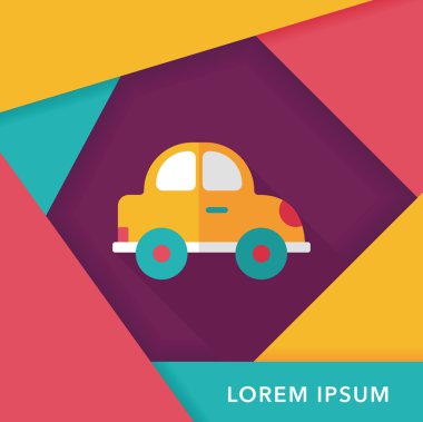 Uzun Gölge, eps10 ile ulaşım araba düz simgesi