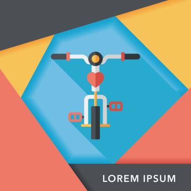 Uzun Gölge, eps10 ile ulaşım Bisiklet düz simgesi