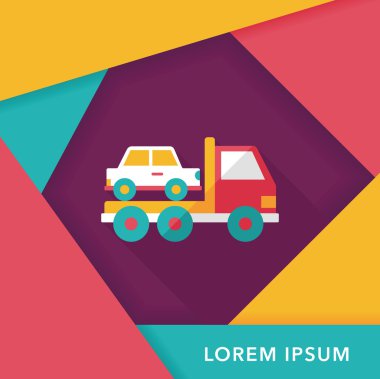 Uzun Gölge, eps10 ile ulaşım kamyon düz simgesi