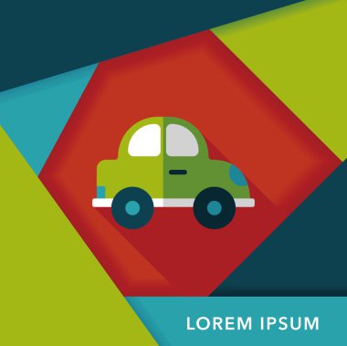 Uzun Gölge, eps10 ile ulaşım araba düz simgesi