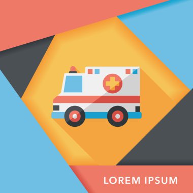 Uzun Gölge, eps10 ile ulaşım ambulans düz simgesi