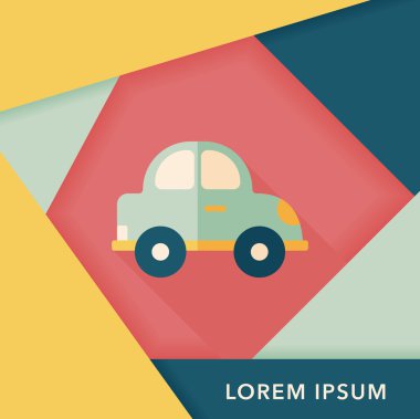 Uzun Gölge, eps10 ile ulaşım araba düz simgesi