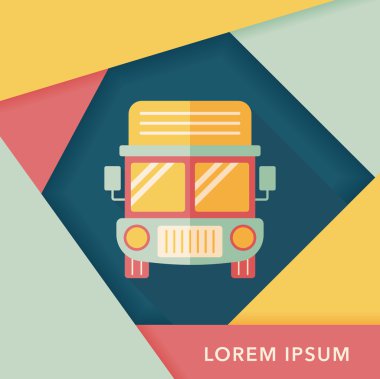 Uzun Gölge, eps10 ile ulaşım kamyon düz simgesi