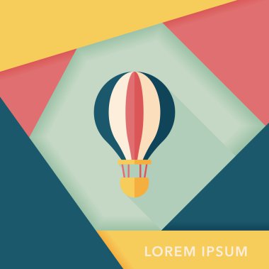 Uzun Gölge, eps10 ile ulaşım sıcak hava balon düz simgesi