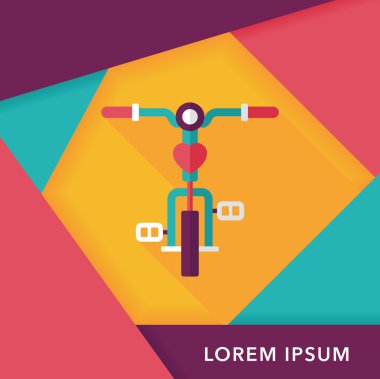 Uzun Gölge, eps10 ile ulaşım Bisiklet düz simgesi