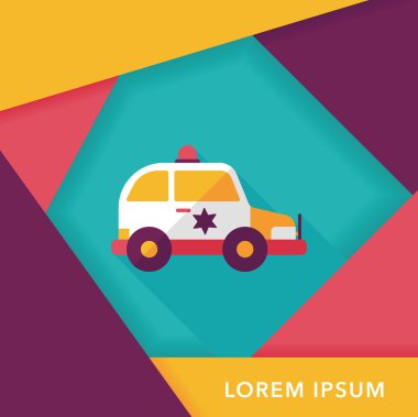 Uzun Gölge, eps10 ile ulaşım polis araba düz simgesi